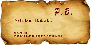 Polster Babett névjegykártya